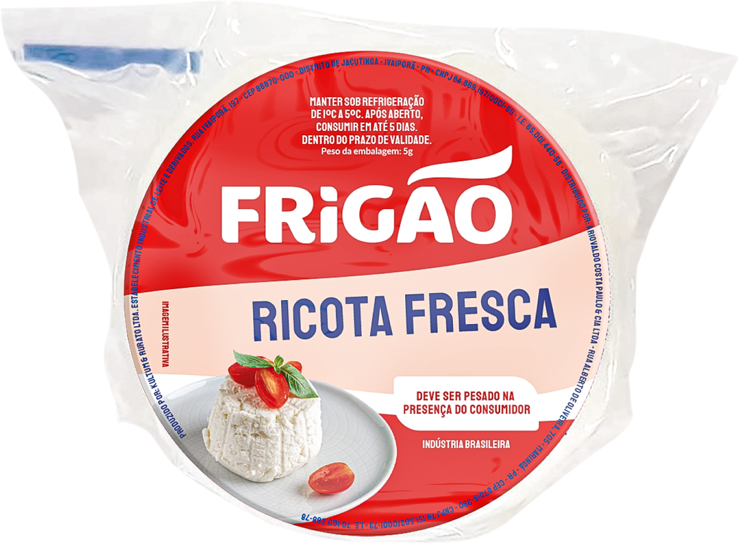 RICOTA FRIGÃO REDONDA 370GR