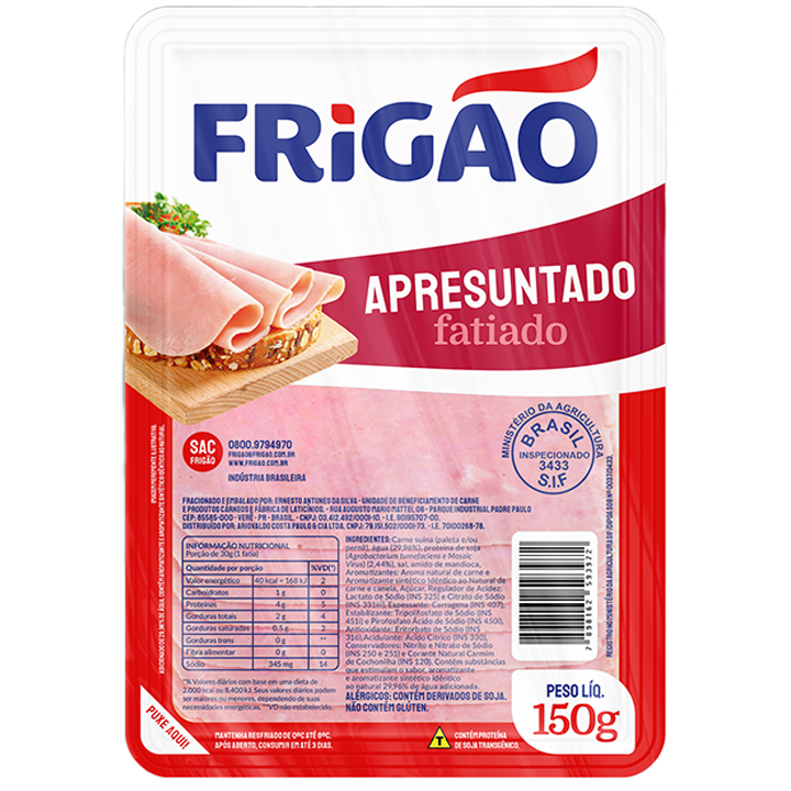 FATIADOS FRIGÃO APRESUNTADO 150GR 